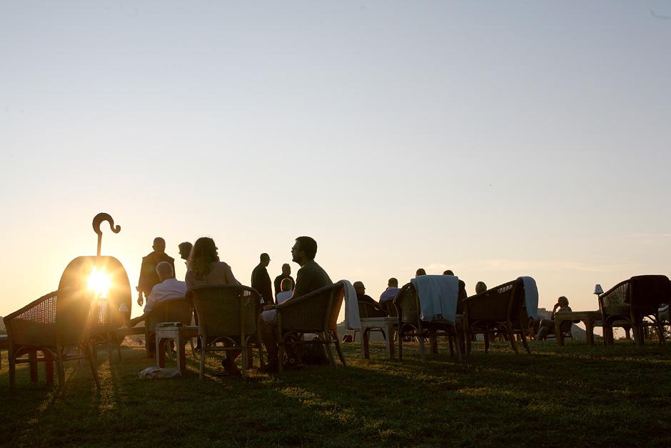 Gazebo in legno sul prato
