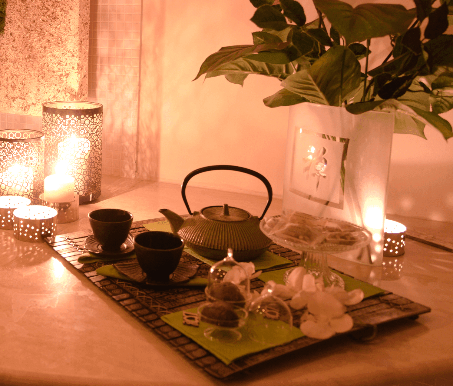 Tisaneria e biscotteria servite a bordo vasca