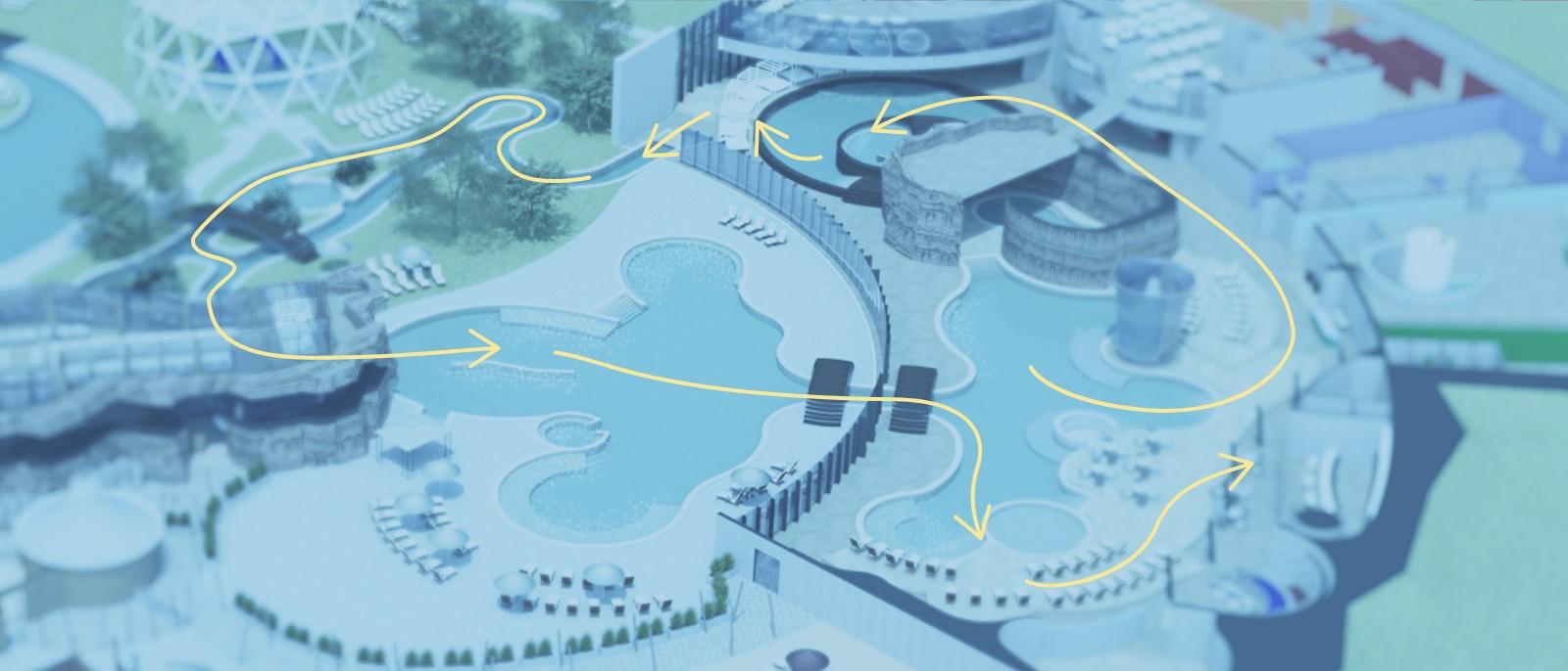 Dettaglio percorso benessere Tonic con vasche termali