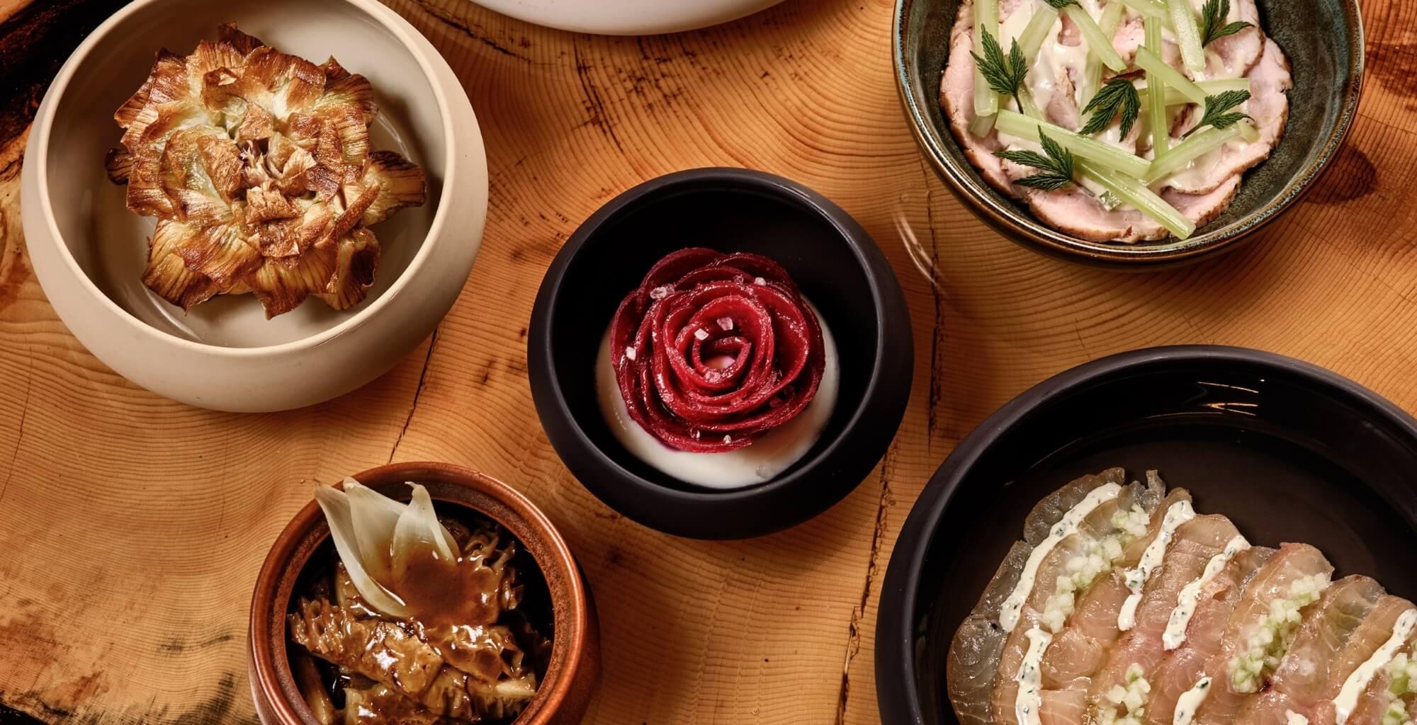 Piatti della cucina gourmet dell'hotel