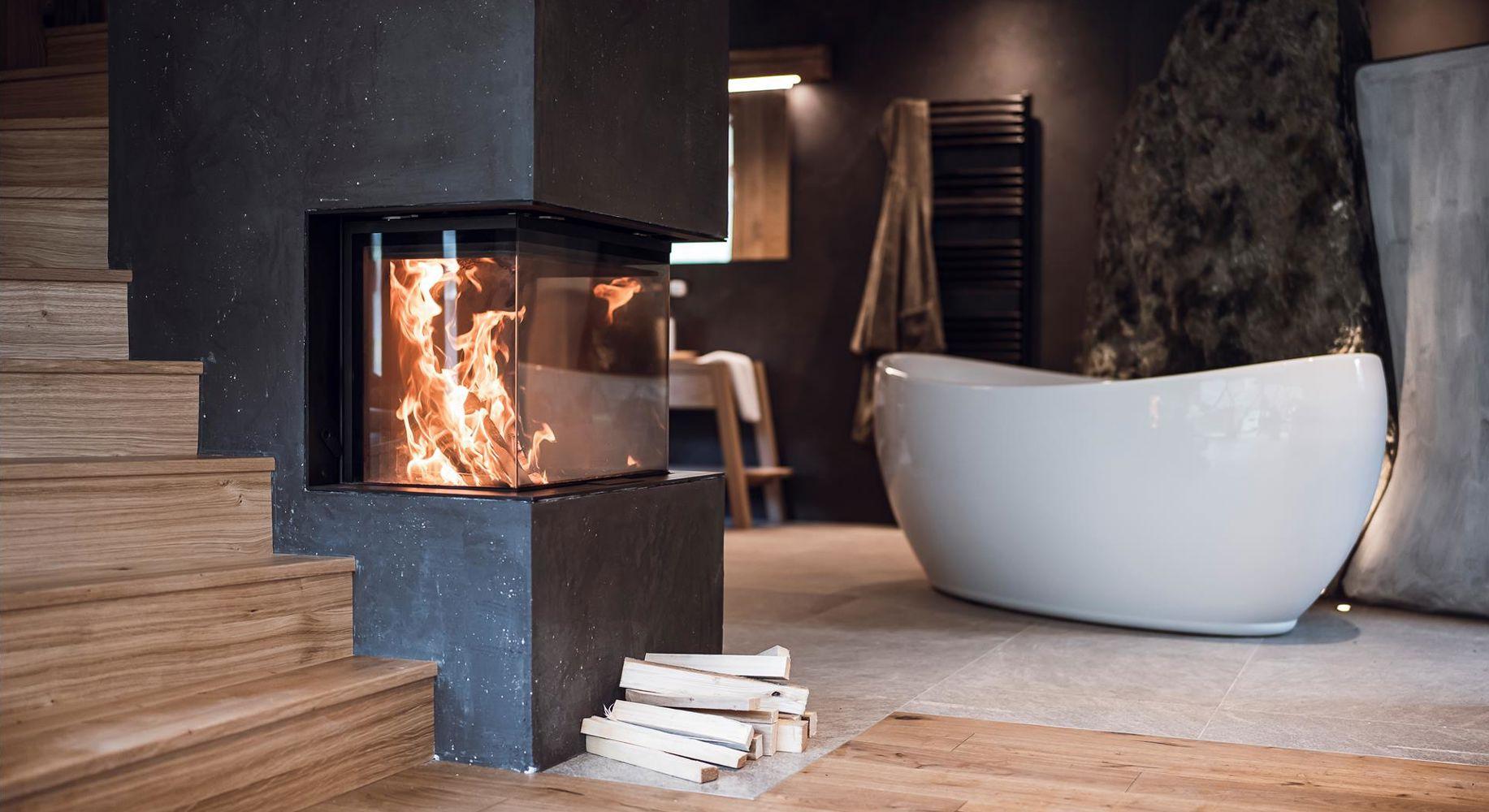 Dettagli della terrazza con sauna finlandese e hot pot privato