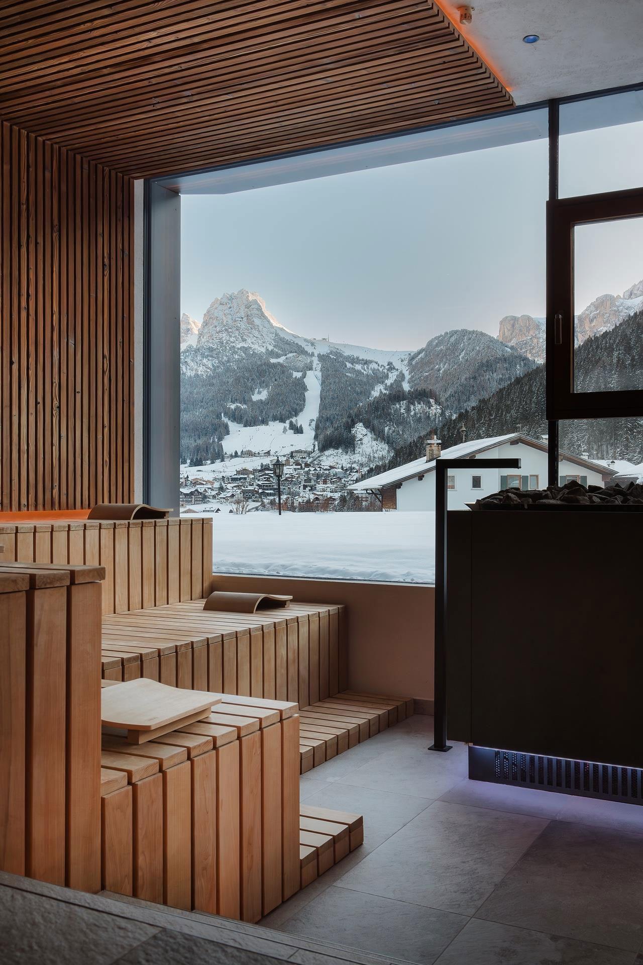 Panorama Event Sauna con vista sulle Dolomiti